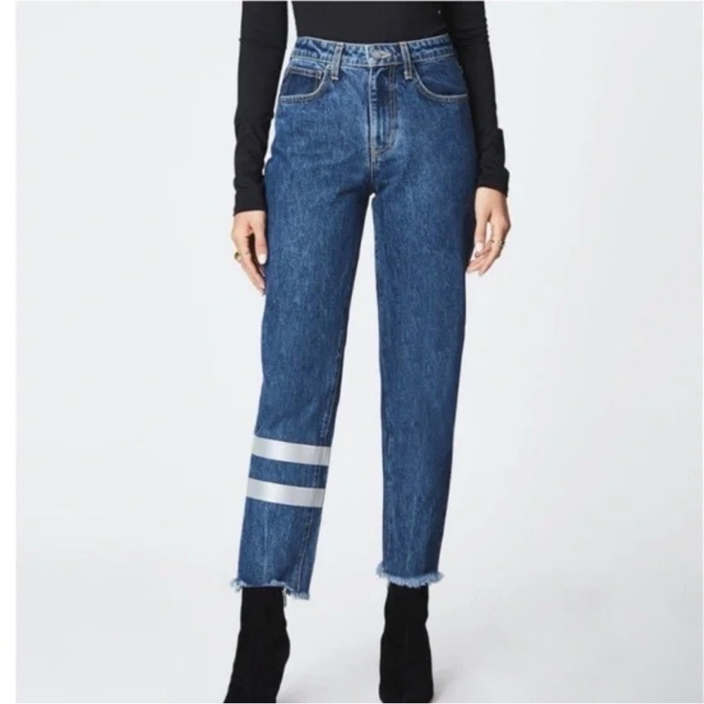 Carmar Juliet Jeans Relaxed Fit High Rise Non-Stretch Reflective Stripes Size 27
